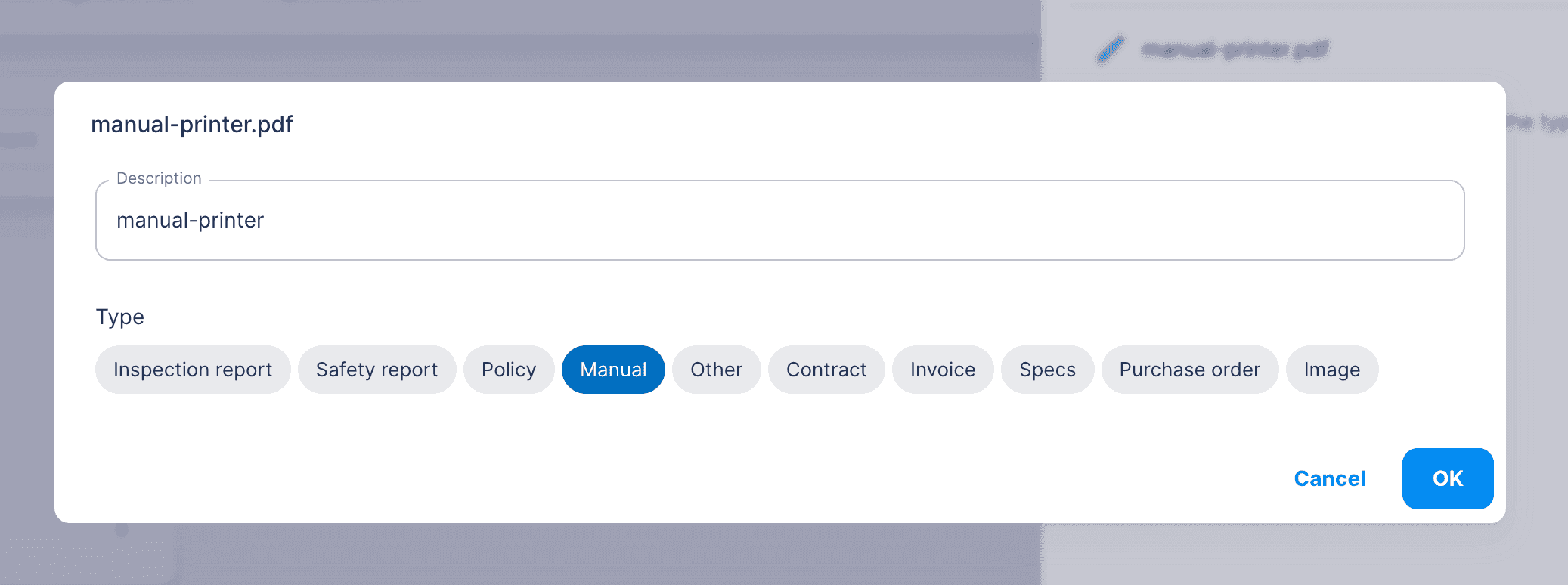 Upload type