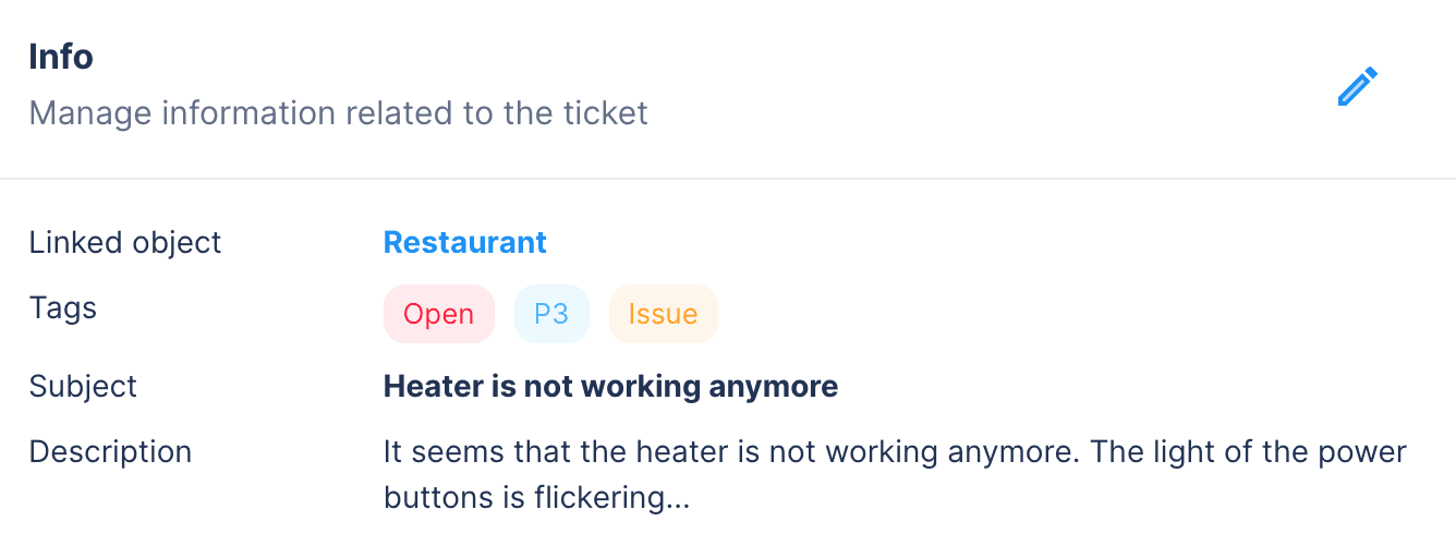 Helpdesk ticket